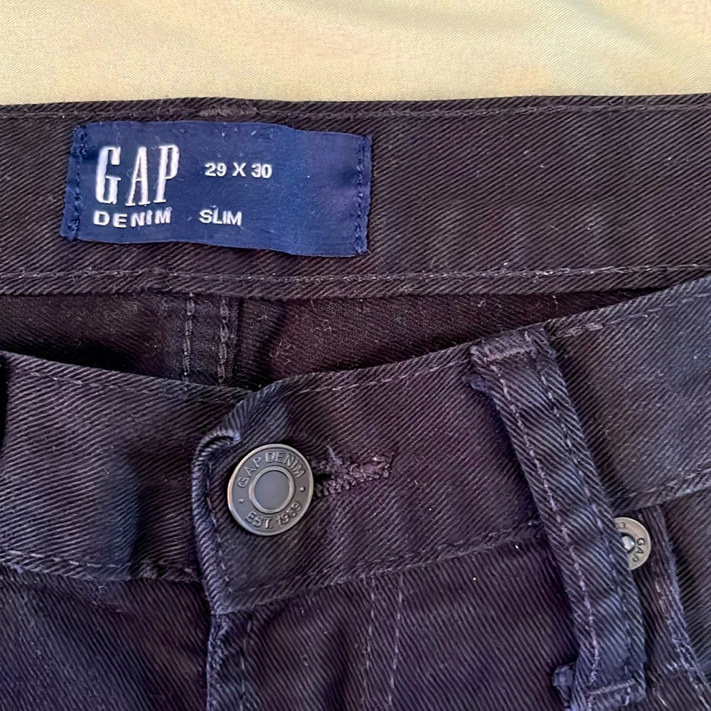 GAP Denim Black Slim Jeans 29 X 30
